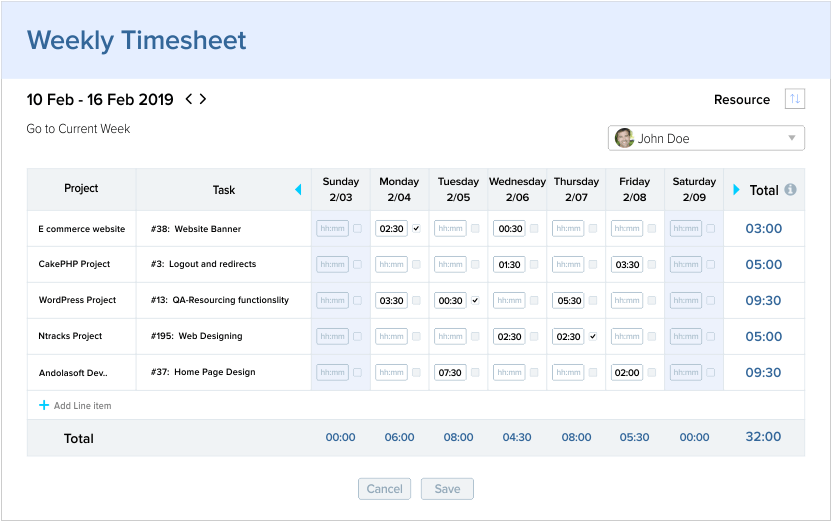 Time sheet and time log and timer