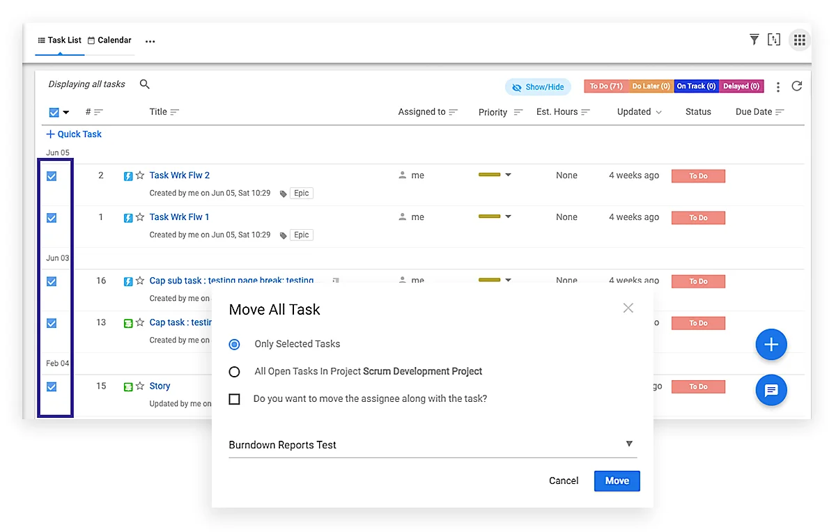 Move tasks & task assignees altogether